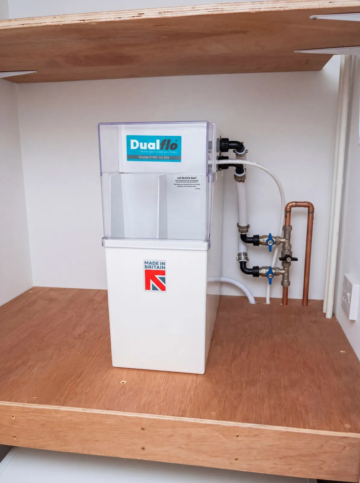 Block-salt softener installed in a Southampton kitchen