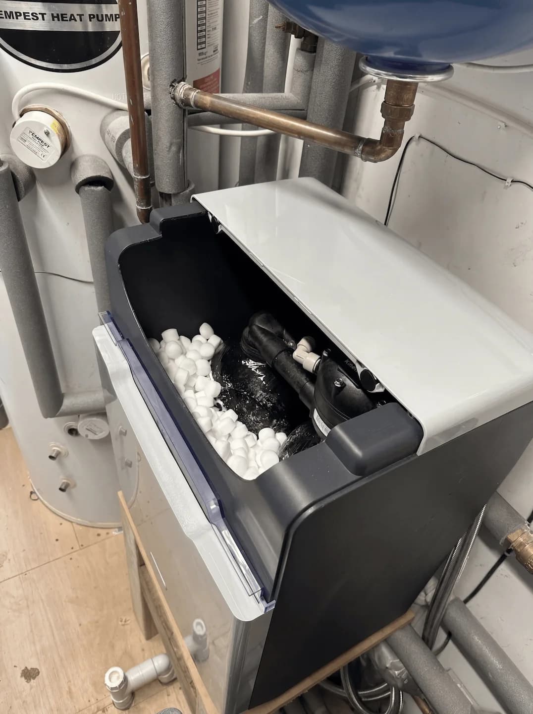 Salt-block top-up shown to the customer Chandlers Ford